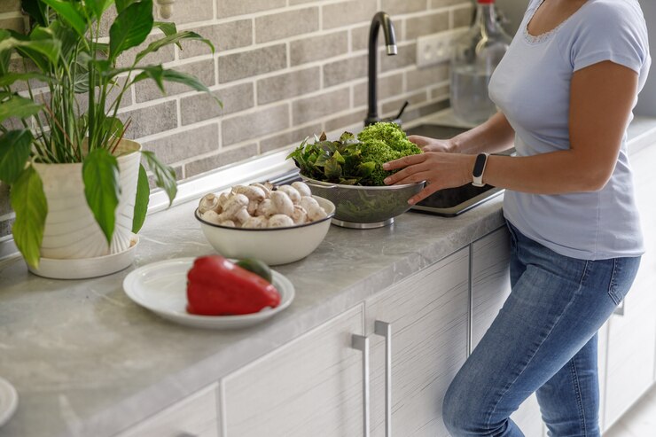 woman cooking in kitchen 